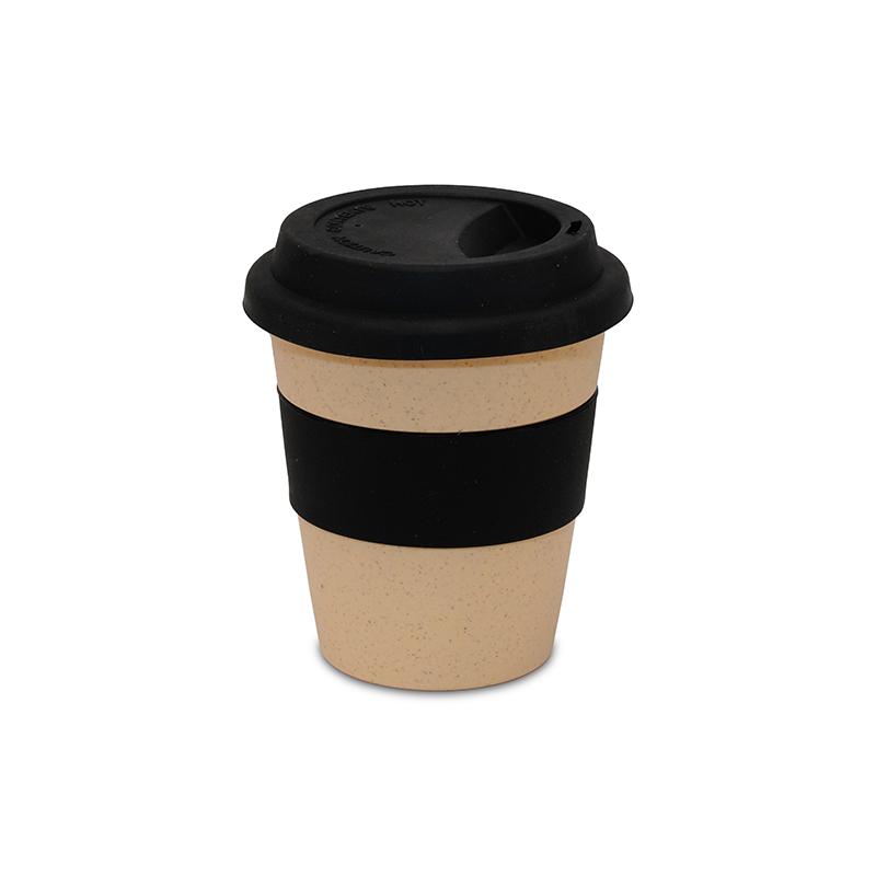 Black Wheat Straw Cup With Silicon Lid And Bond